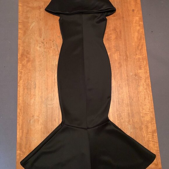 Vintage 1980s Club London Black Mermaid Hem Dress – XS - Picture 5 of 6